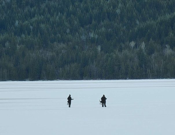 White Lake Provincial Park Shuswap BC - Winter Ice Fishing
